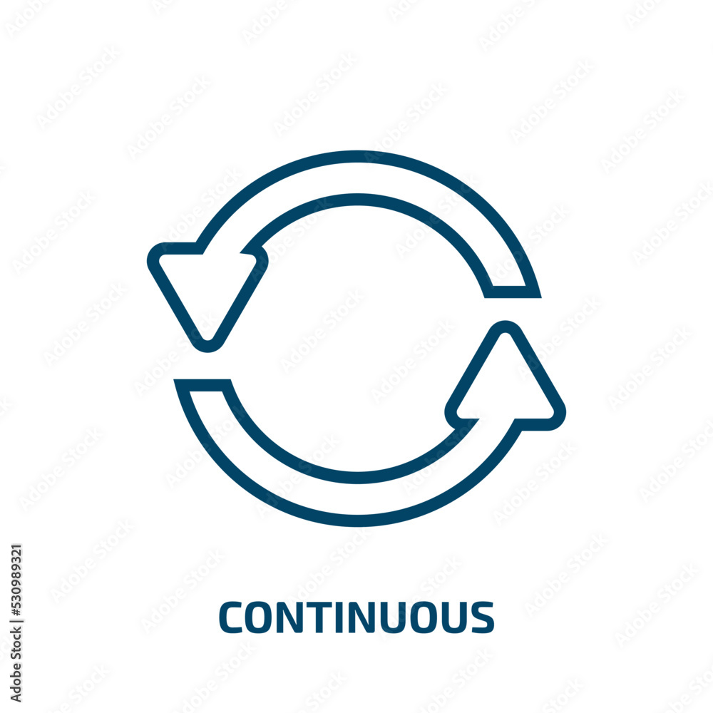 Poster continuous icon from user interface collection. thin linear continuous, circle, arrow outline icon i