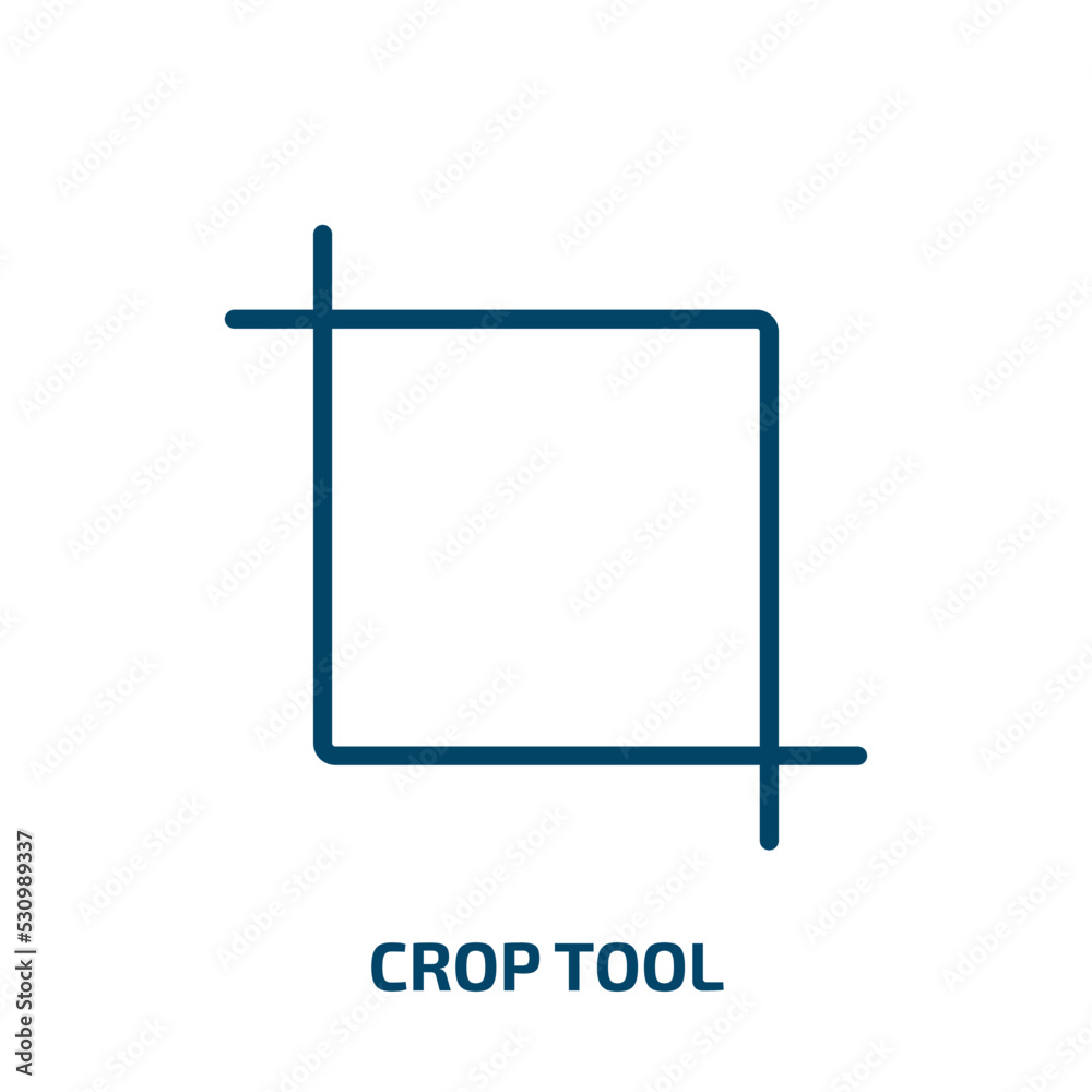 Poster crop tool icon from user interface collection. thin linear crop tool, crop, tool outline icon isolat