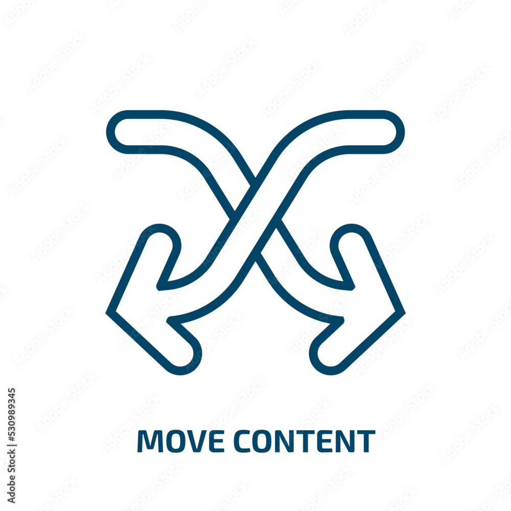 Poster move content icon from user interface collection. thin linear move content, content, move outline ic