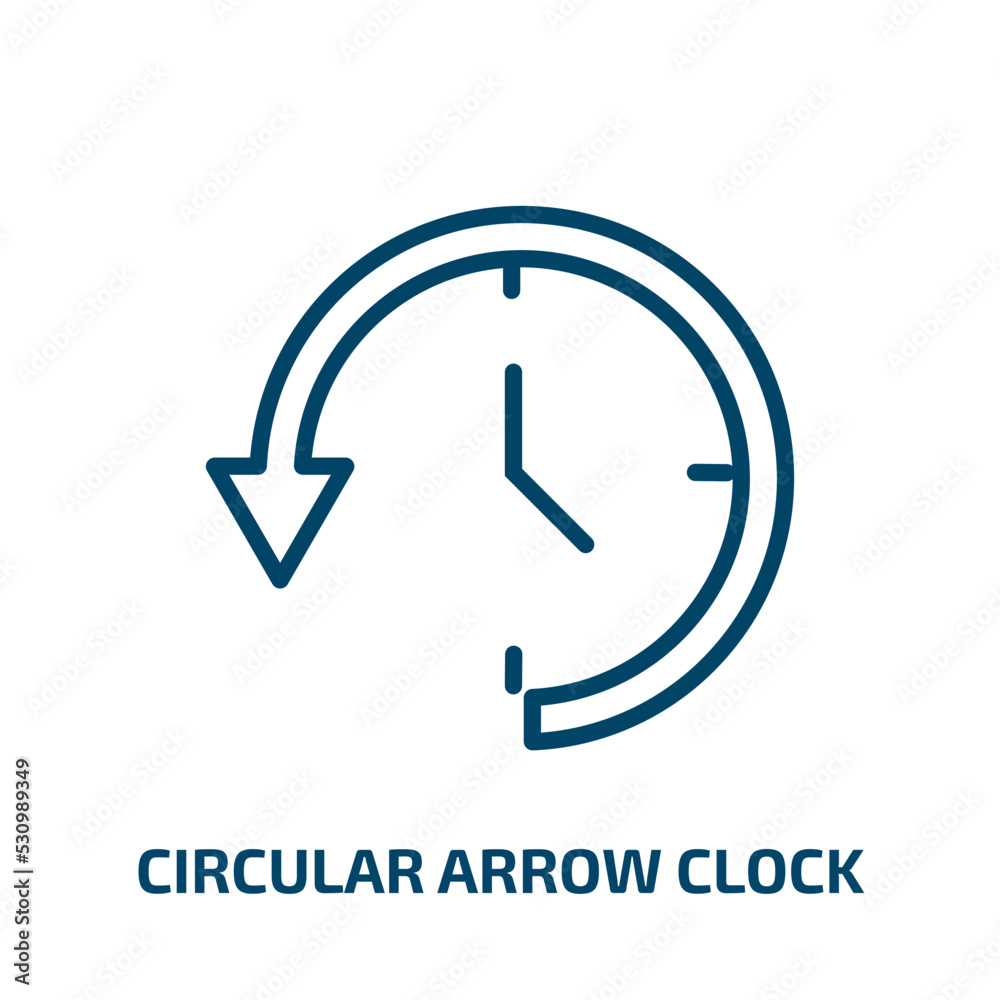 Poster circular arrow clock icon from user interface collection. thin linear circular arrow clock, arrow, c