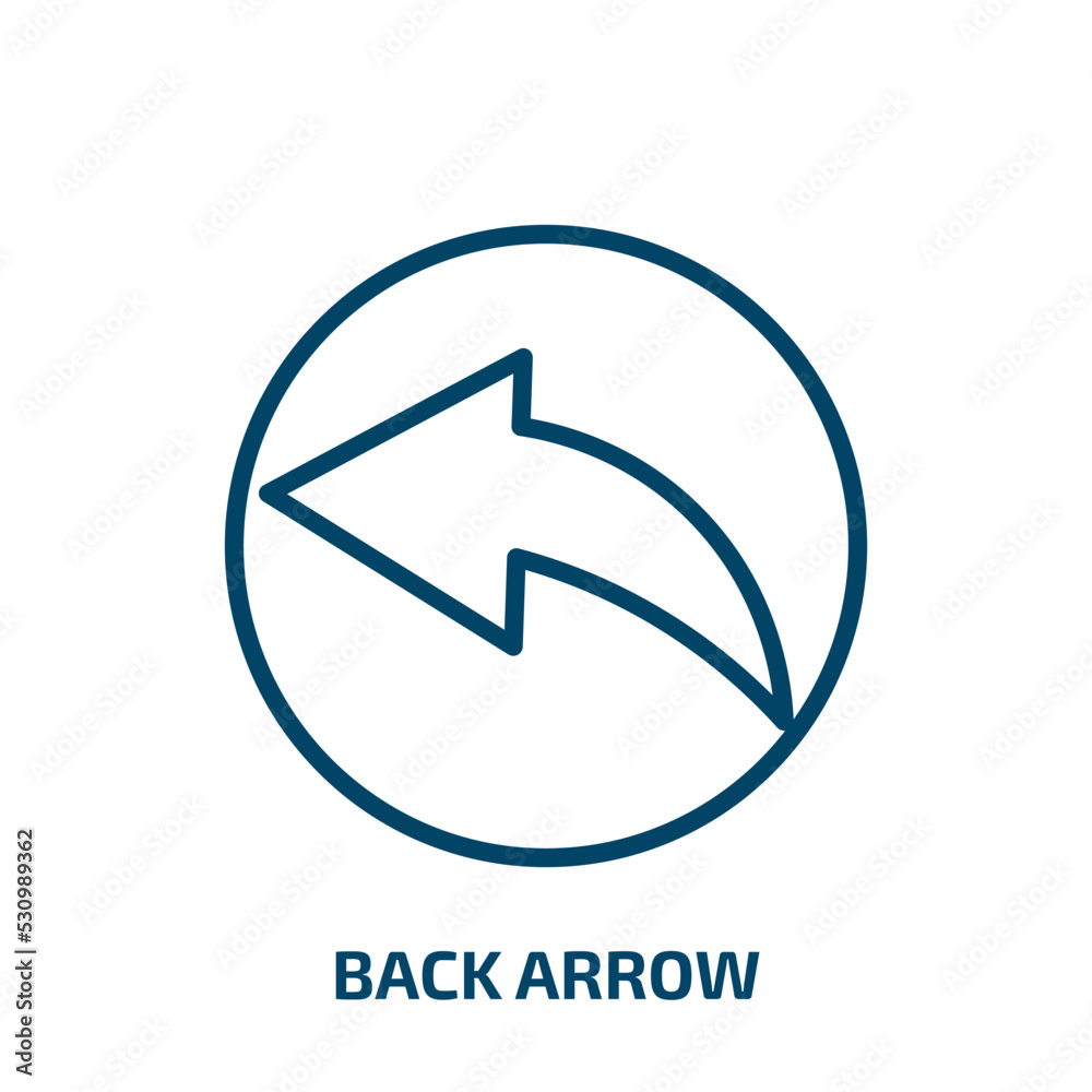 Poster back arrow icon from user interface collection. thin linear back arrow, arrow, up outline icon isola