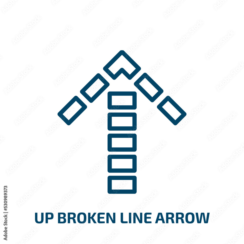 Poster up broken line arrow icon from user interface collection. thin linear up broken line arrow, hand, ar