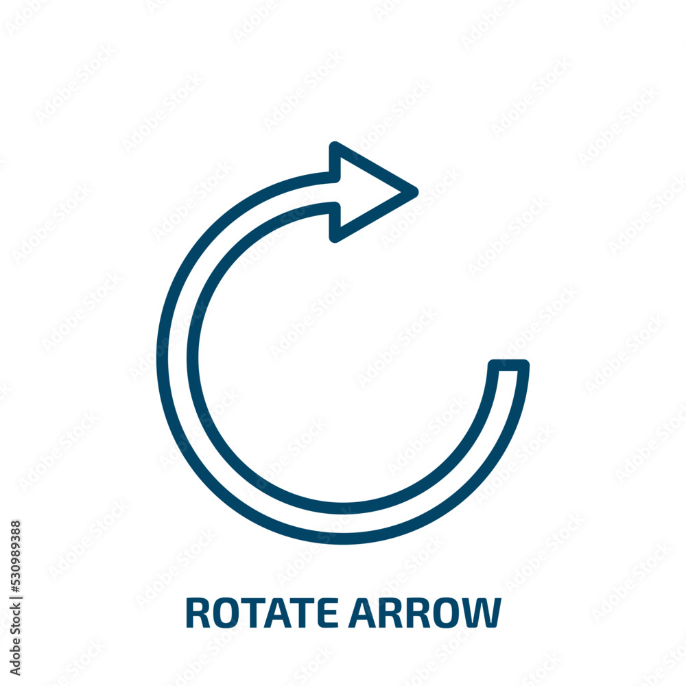 Poster rotate arrow icon from user interface collection. thin linear rotate arrow, arrow, rotation outline 