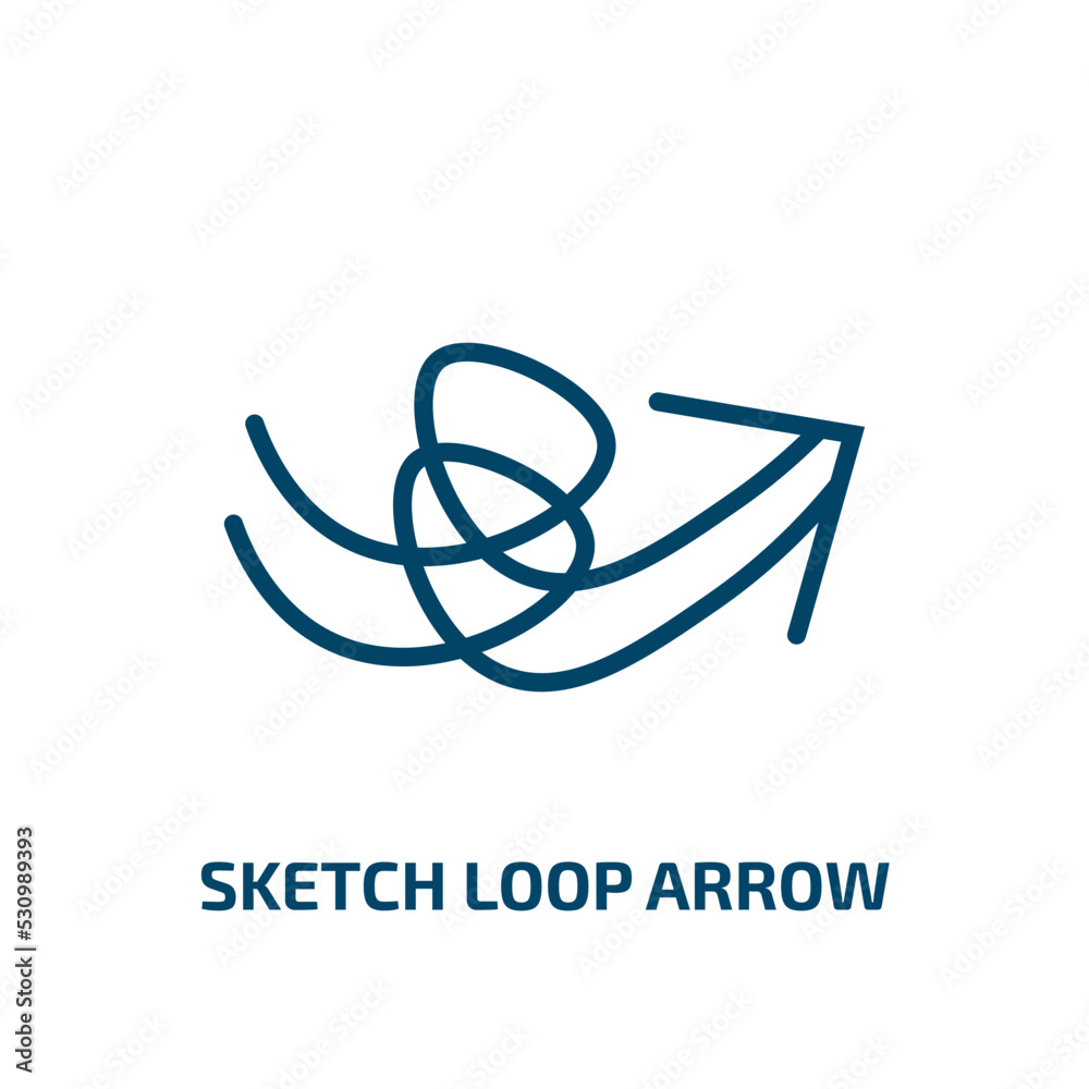 Poster sketch loop arrow icon from user interface collection. thin linear sketch loop arrow, loop, directio