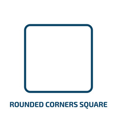 rounded corners square icon from user interface collection. Thin linear rounded corners square, template, label outline icon isolated on white background. Line vector rounded corners square sign,