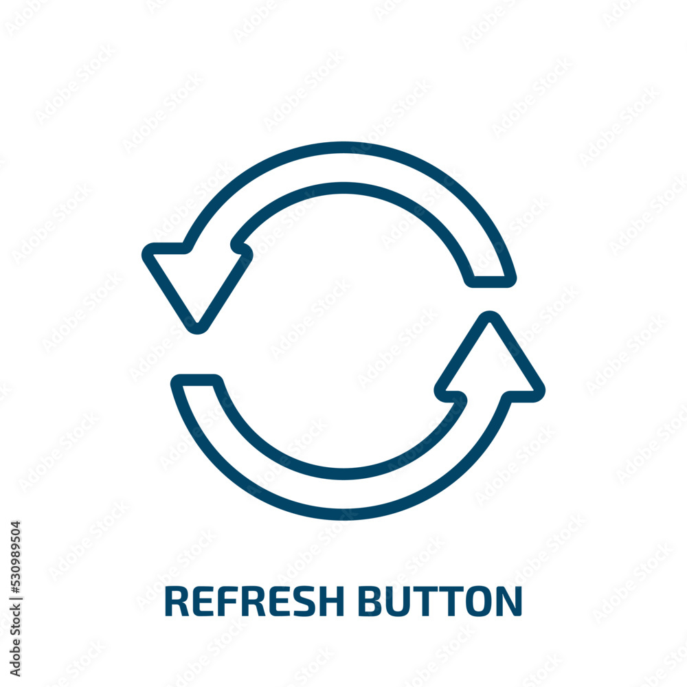 Poster refresh button icon from user interface collection. thin linear refresh button, interface, button ou