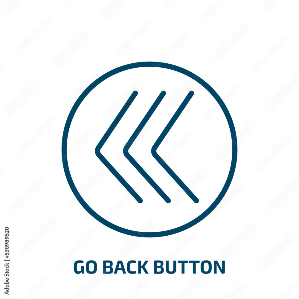 Poster go back button icon from user interface collection. thin linear go back button, arrow, next outline 