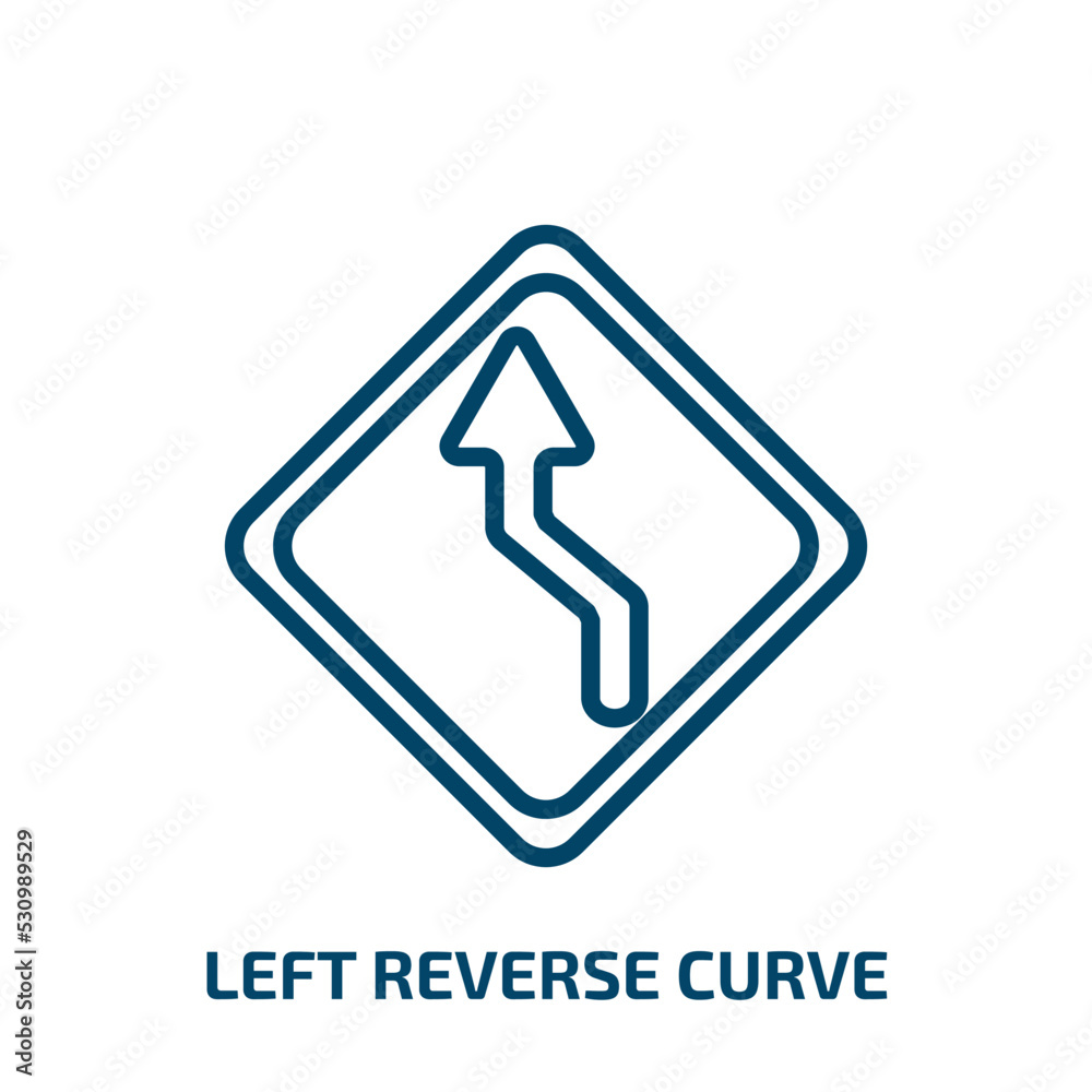 Poster left reverse curve icon from user interface collection. thin linear left reverse curve, arrow, curve