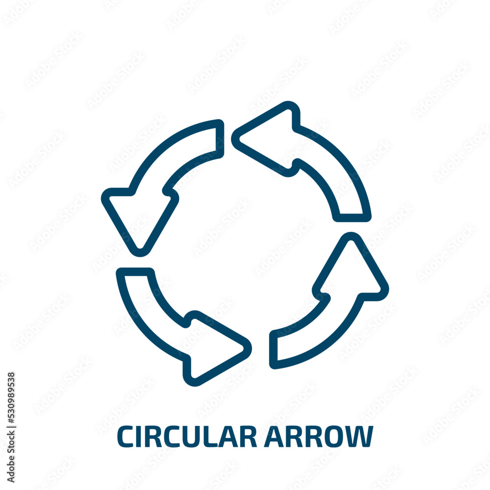 Poster circular arrow icon from user interface collection. thin linear circular arrow, arrow, circular outl