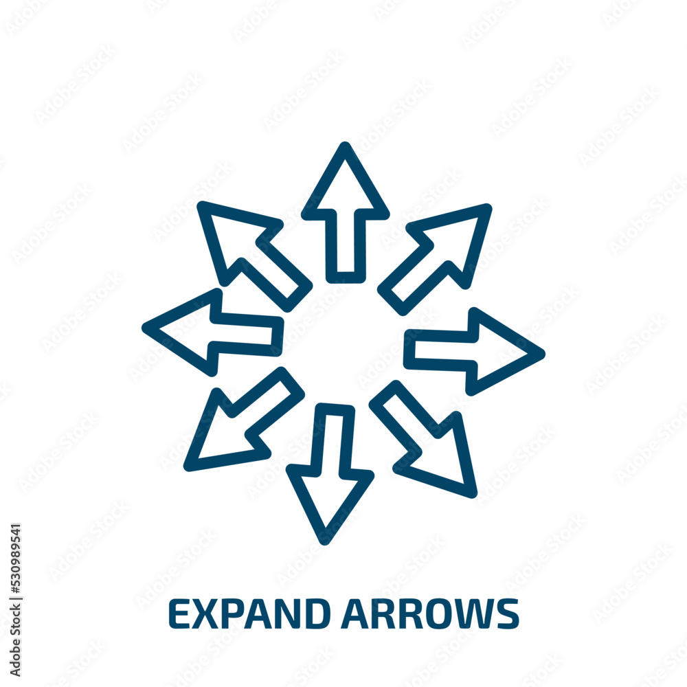 Poster expand arrows icon from user interface collection. thin linear expand arrows, arrow, expand outline 