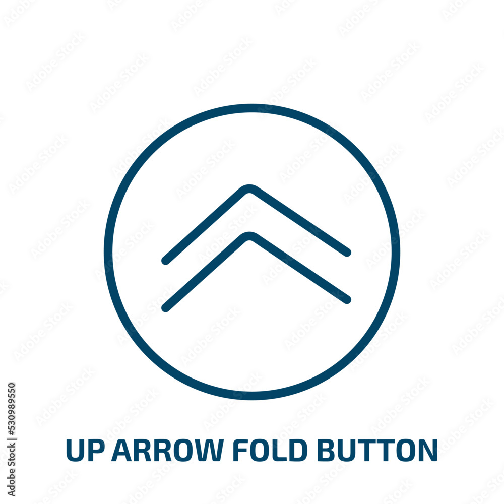 Poster up arrow fold button icon from user interface collection. thin linear up arrow fold button, arrow, d