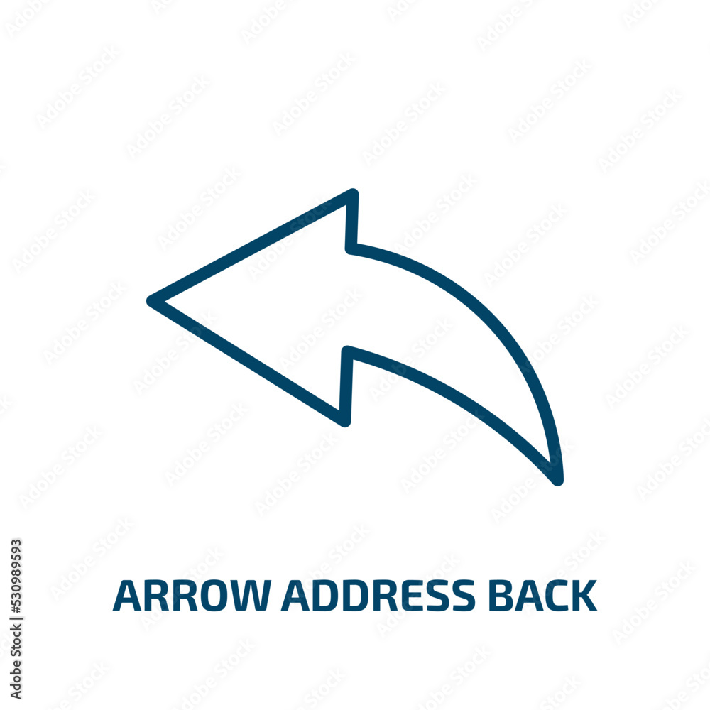 Poster arrow address back icon from user interface collection. thin linear arrow address back, address, pag