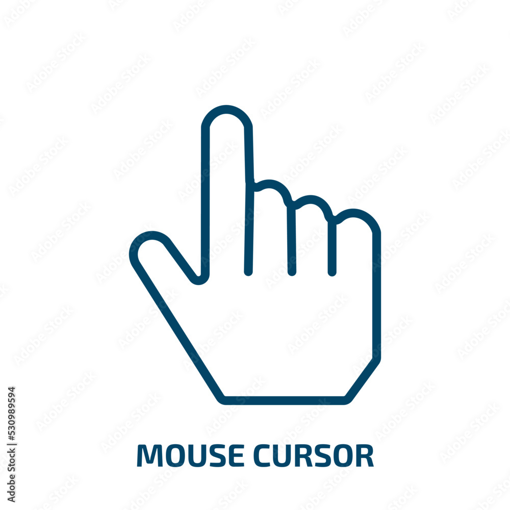 Poster mouse cursor icon from user interface collection. thin linear mouse cursor, cursor, mouse outline ic