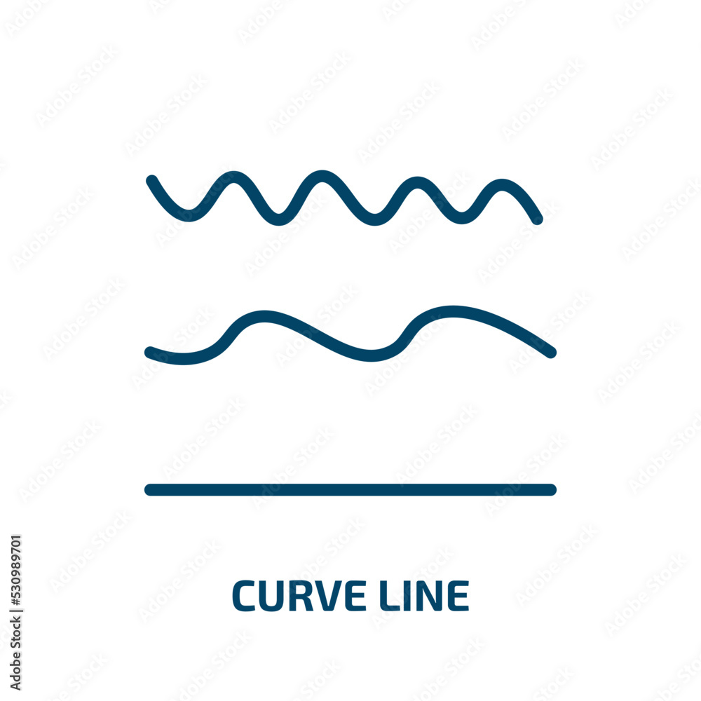 Poster curve line icon from user interface collection. thin linear curve line, curve, simple outline icon i