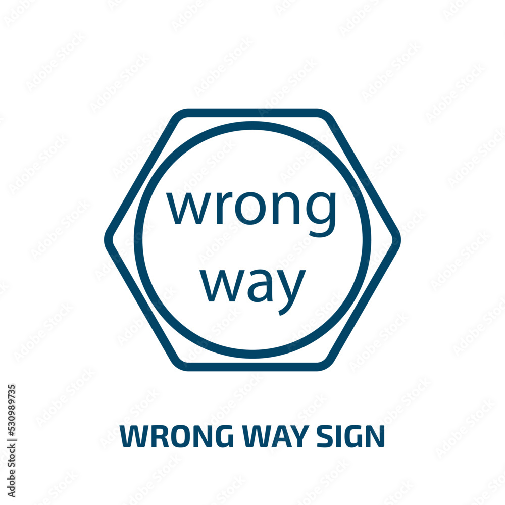 Poster wrong way sign icon from traffic signs collection. thin linear wrong way sign, way, wrong outline ic
