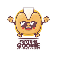 fortune cookie cartoon mascot. food vector illustration