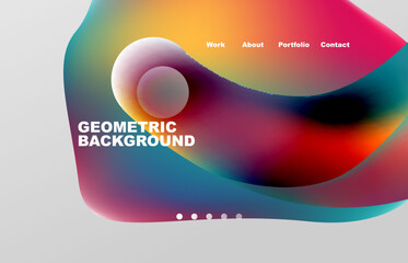 Abstract liquid background for your landing page design. Web page for website or mobile app wallpaper