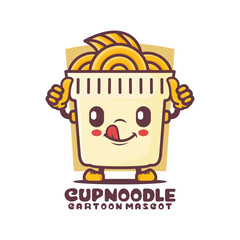 cup noodle cartoon mascot. food vector illustration