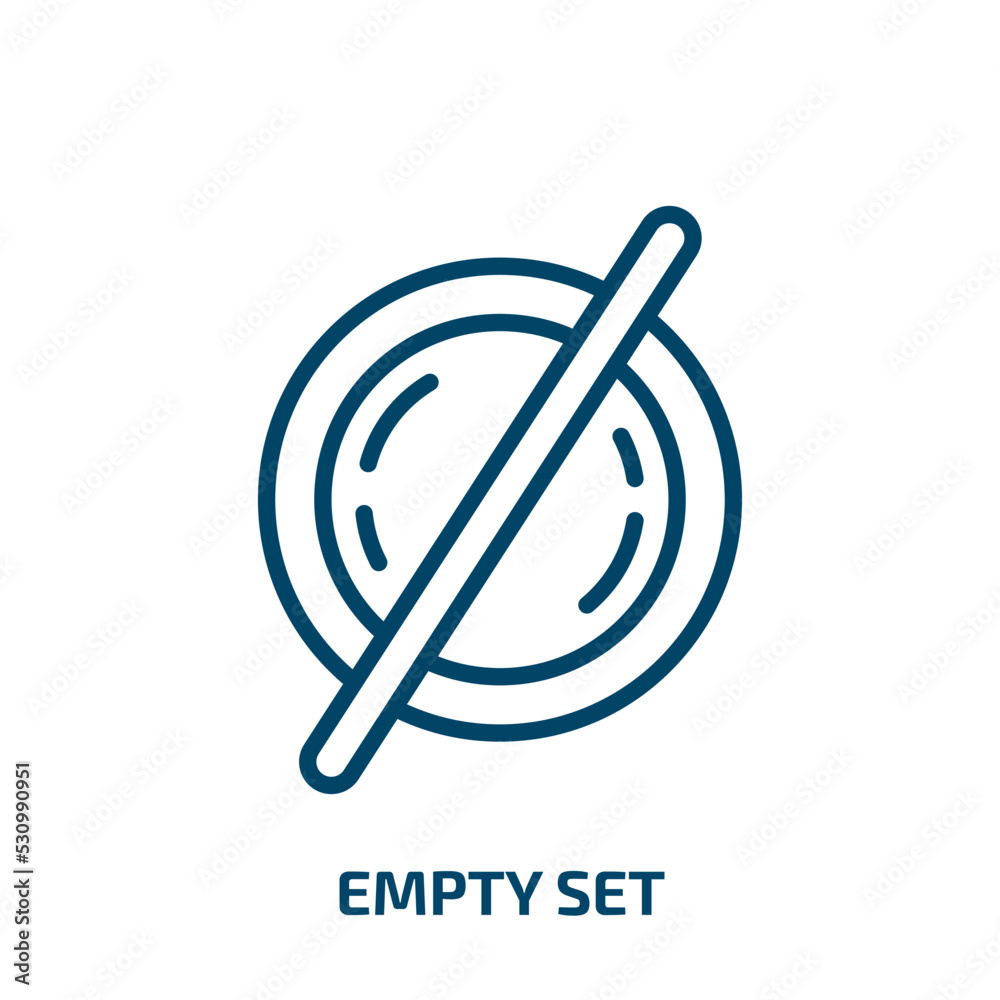 Poster empty set symbol icon from signs collection. thin linear empty set symbol, empty, business outline i