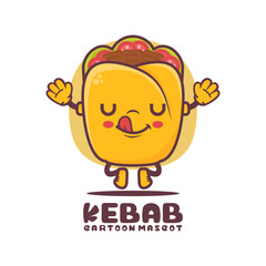 Kebab cartoon mascot. food vector illustration