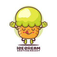 ice cream cartoon mascot. food vector illustration