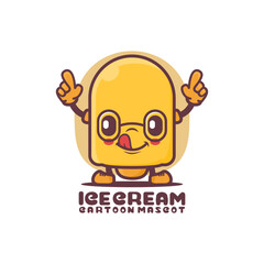 ice cream cartoon mascot. food vector illustration
