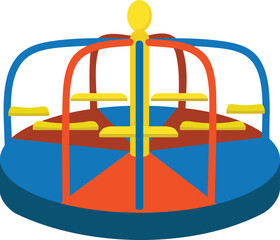 Merry go round icon cartoon vector. Game play. Park slide