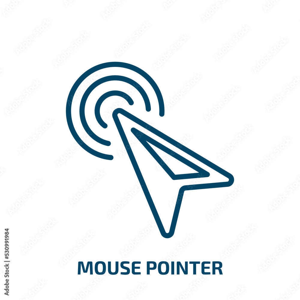 Poster mouse pointer icon from hardware collection. thin linear mouse pointer, arrow, pointer outline icon 