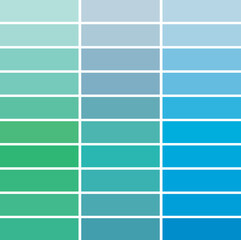 Color swatch. Green and blue shades. Vector illustration.