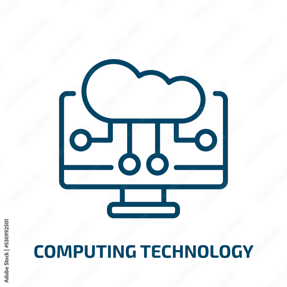 Poster computing technology icon from general collection. thin linear computing technology, network, comput
