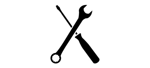 screwdriver and wrench. A shadow.