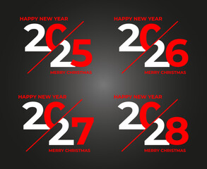 Concept for vision year 2025-2028 on dark background.