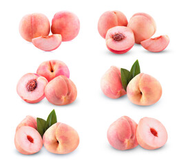 Fresh peach isolated on white background