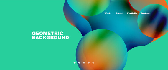 Liquid shapes with flowing gradient colors. Round elements and circles. Vector illustration for wallpaper, banner, background, leaflet, catalog, cover, flyer