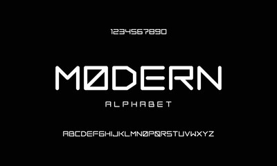 modern font alphabet vector set