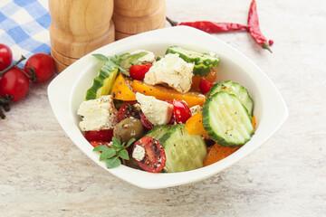 Greek salad with feta cheese