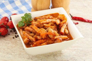 Roasted pork with white beans