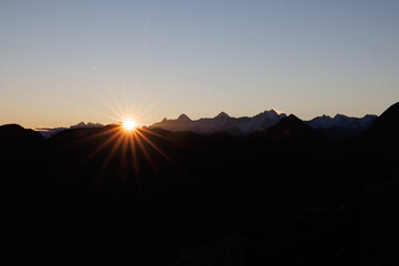 sunrise with Eiger M&ouml;nch and Jungfrau seen from Diemtigtal