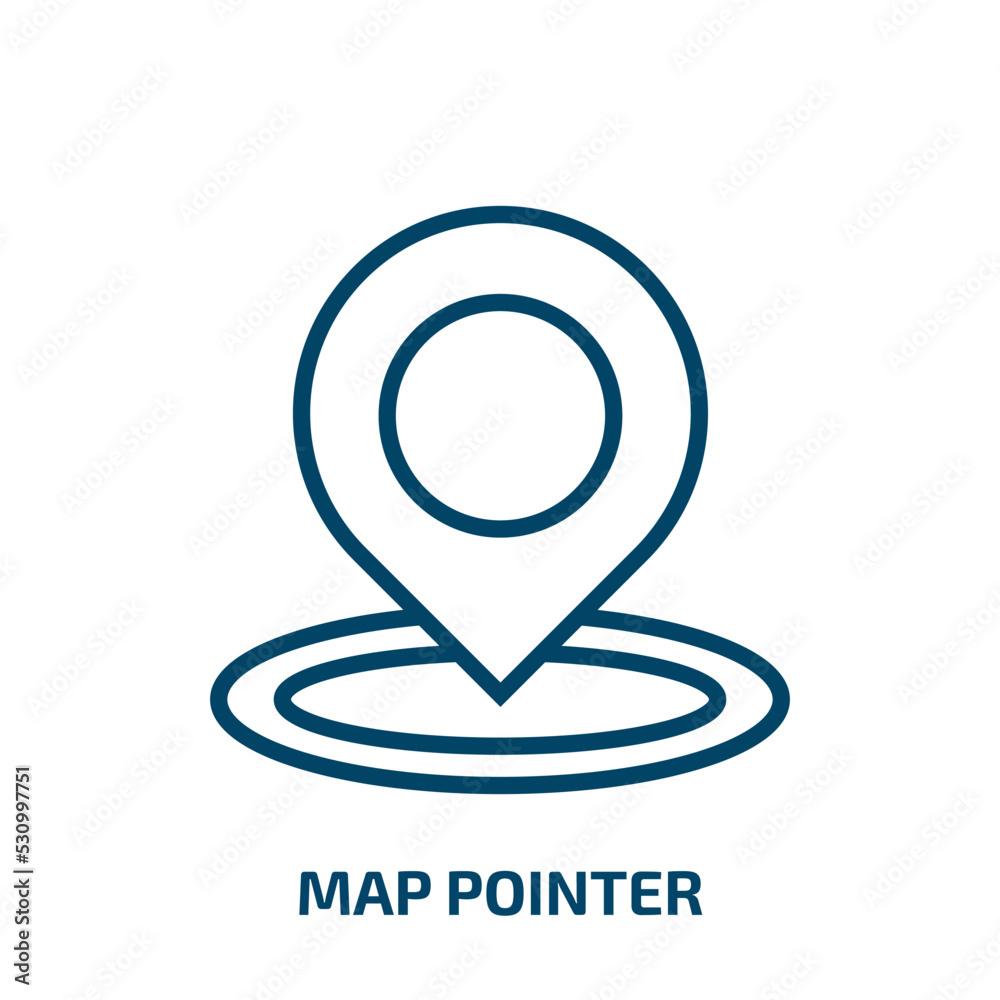 Poster map pointer icon from e commerce and payment collection. thin linear map pointer, map, pointer outli
