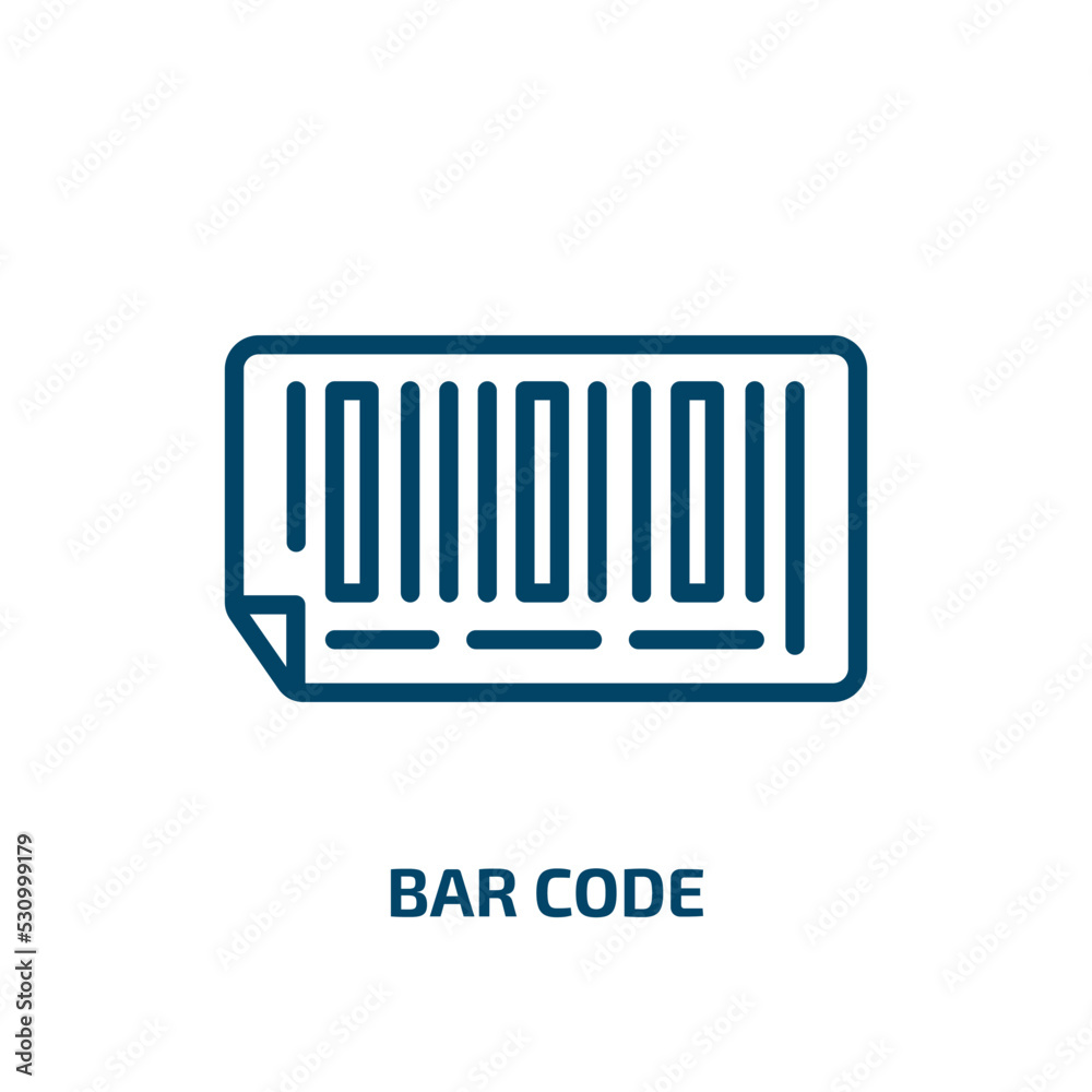 Poster bar code icon from delivery and logistic collection. thin linear bar code, code, barcode outline ico