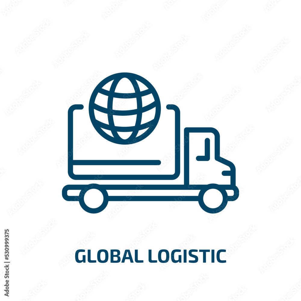 Poster global logistic icon from delivery and logistic collection. thin linear global logistic, global, glo