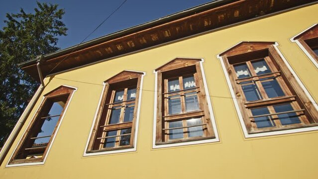 POV motion footage of historic architecture in the town of Koprivshtitsa, Bulgaria.