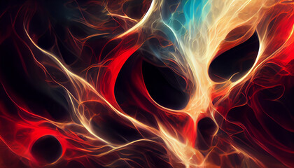 Halloween horror digital art abstract thief of red fire background