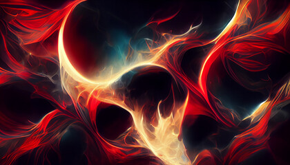 Halloween horror digital art abstract thief of red fire background