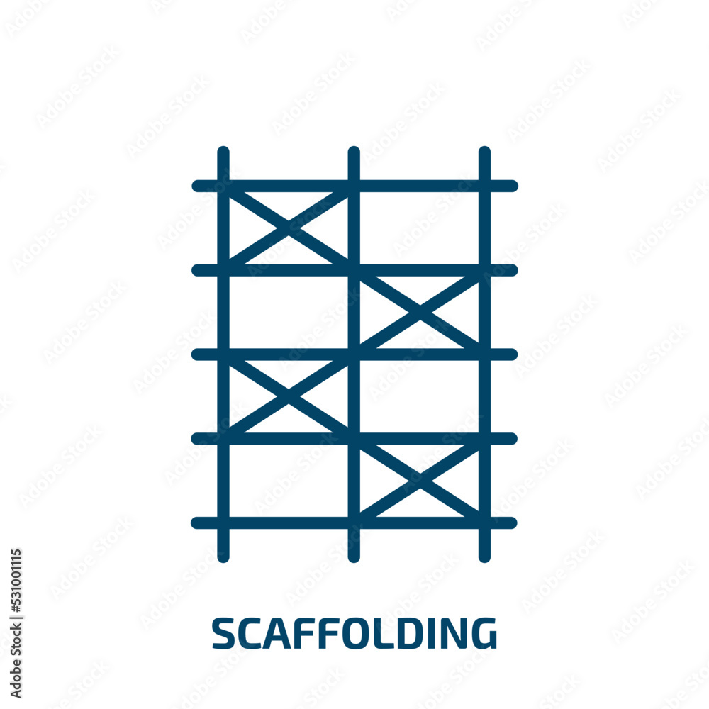 Poster scaffolding icon from construction and tools collection. thin linear scaffolding, construction, buil