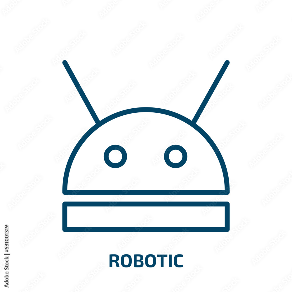Poster robotic icon from computer collection. thin linear robotic, robot, innovation outline icon isolated 