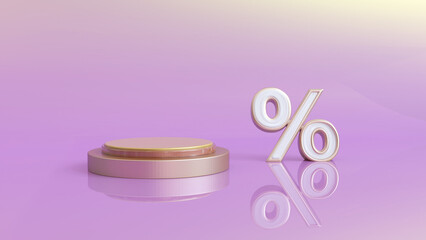 sale background  percent with podium 3d