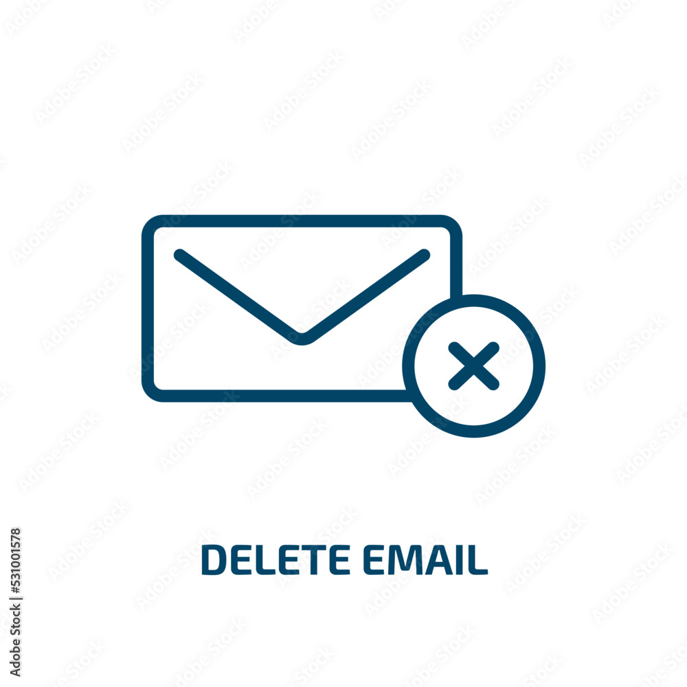 Poster delete email icon from communications collection. thin linear delete email, delete, email outline ic