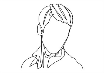Continuous one line drawing of man portrait. Hairstyle. Fashionable men's style.