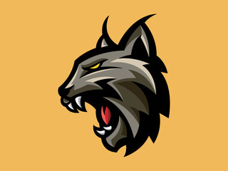 Lynx Wildcat Head Premium Mascot Logo Illustration Vector
